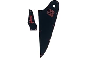 Pickguard For Compatible Gibson Firebird & Truss Rod Cover Red "Logo" Style Guitar Parts (3 Ply Black (Red Logo))