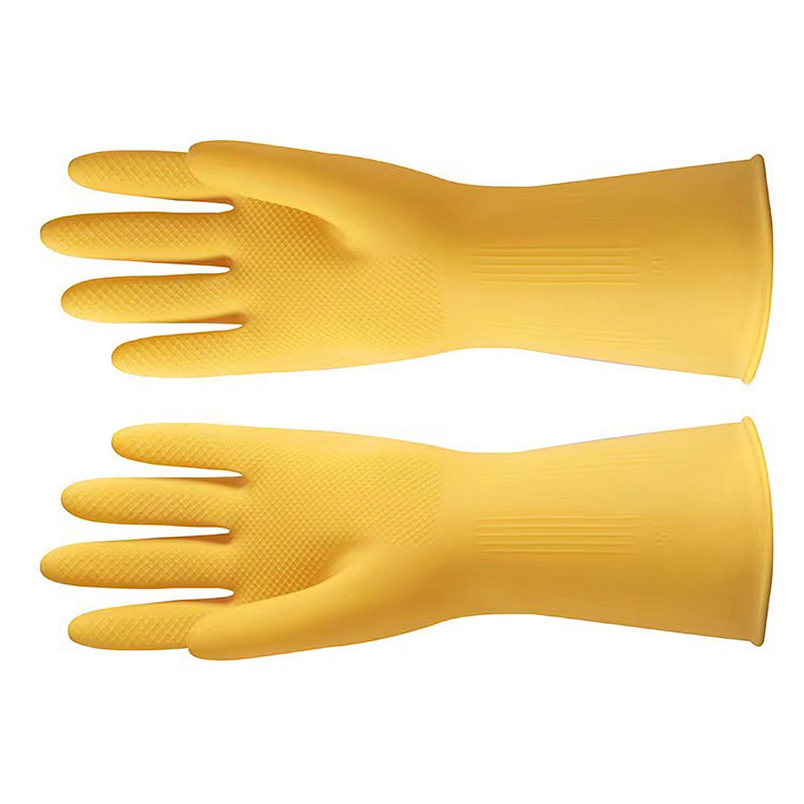 Reusable Household Cleaning Gloves,Rubber Dishwashing gloves,Extra Thickness,Long Sleeves,Kitchen Cleaning/Working/Painting/Gardening/Pet Care(Yellow, XL, 1Pair)