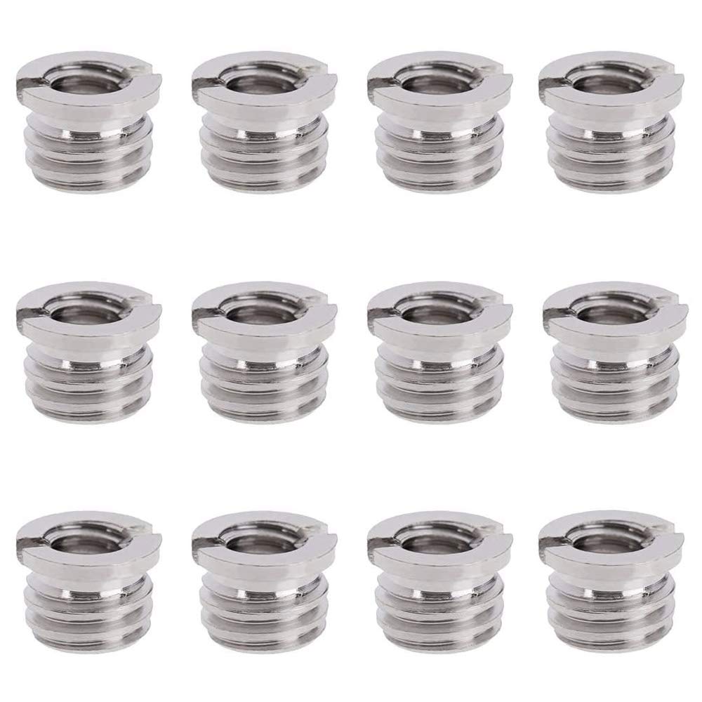 Convert Screw Adapter, 12 Pieces Camera Convert screws, Thread Adapter, 1/4" to 3/8" Convert Screw, Adapter Standard Screw, for Tripod Monopod Camera Microphone Stand Ballhead