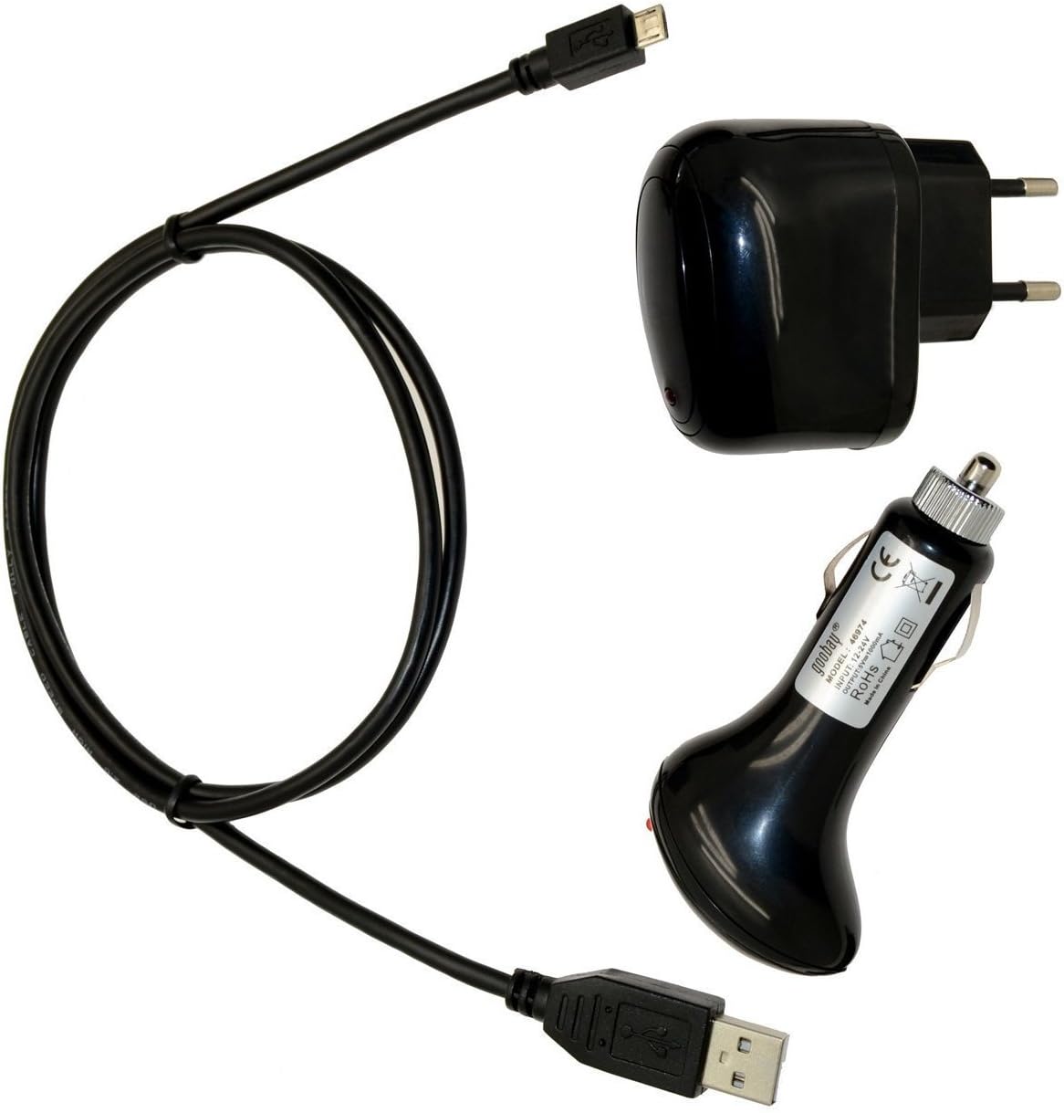 4 in 1 Accessory Set for Hyundai MB D5330 Dual-Sim / 2 x USB Data Cables 1 x USB Mains Adaptor Charger 1 x Car Charger Cable Trendcell Electronic)