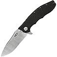 Zero Tolerance 0562CF Hinderer Slicer Folding Knife; 3.5” CPM-20CV Stonewashed and Satin Steel Blade, Carbon Fiber Front Handle, KVT Ball-Bearing Opening, Frame Lock and Reversible Pocketclip; 5.5 OZ…