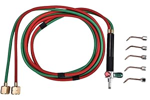 Alucy Little Torch Soldering Welding with 5 Tips, Jewelry Oxygen Torch, Jewelry Processing Equipment Welding Gun Fit
