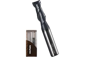 Sulfuras 3/8" Carbide Square Nose End Mill Set (1 Pcs), 2 Flute CNC Mill Bits Tools for DIY & Professional, Solid Carbide Cutter (Tungsten Carbide + Cobalt) for Milling Steel and Metals (1Pcs, 3/8)