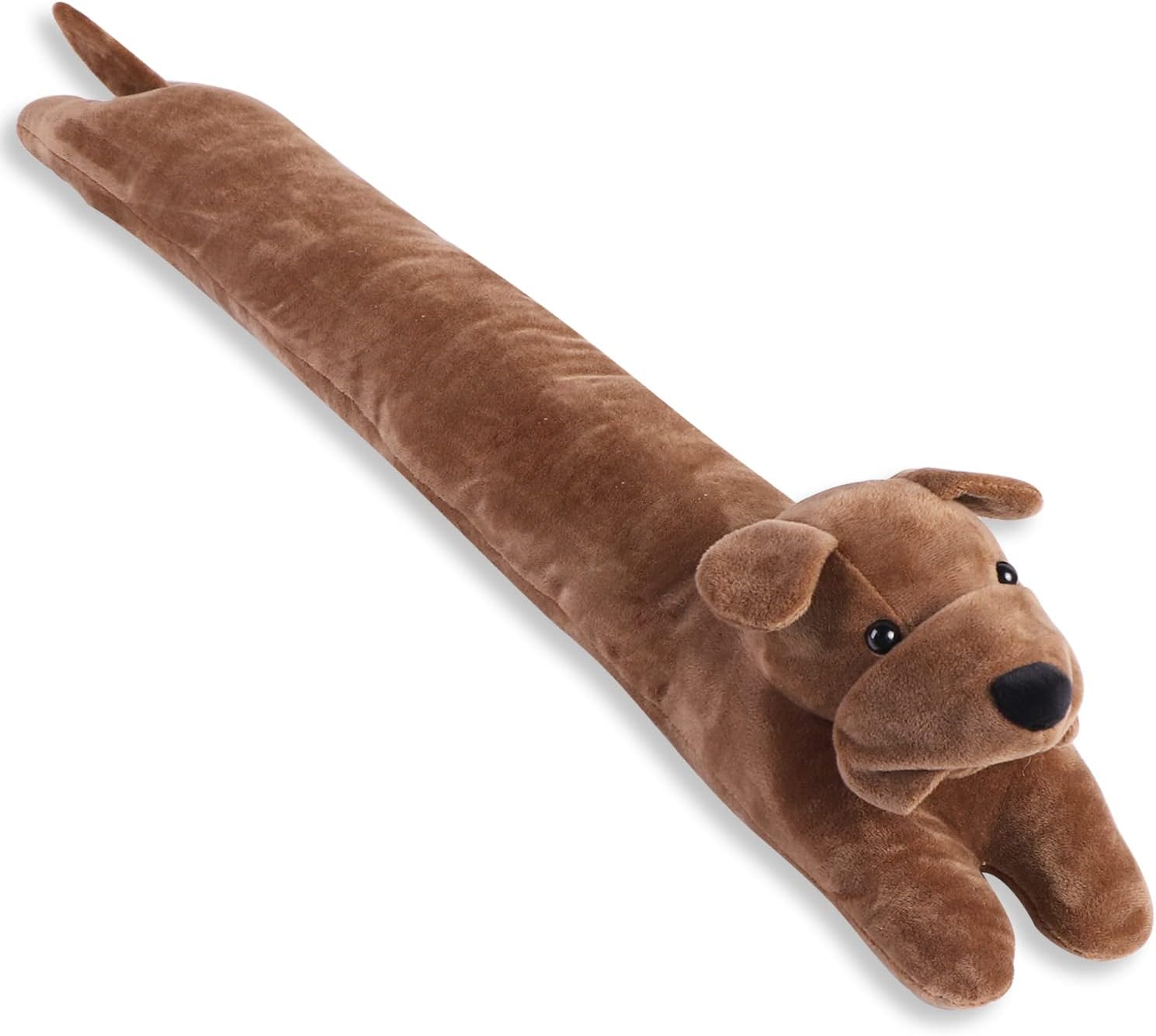 Draft Stoppers - Sanlykate Dog Under Door Draft Stopper for Bottom of Door, 3LB 34-36 Inch Heavy Duty Decorative Animal Fabric Door Draft Blocker, Save Energy Soundproof Seal Guard, Coffee