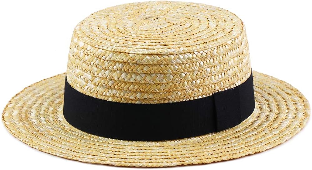 Daesan Boater Hat Straw Skimmer Hats 1920s Gangster Sailor