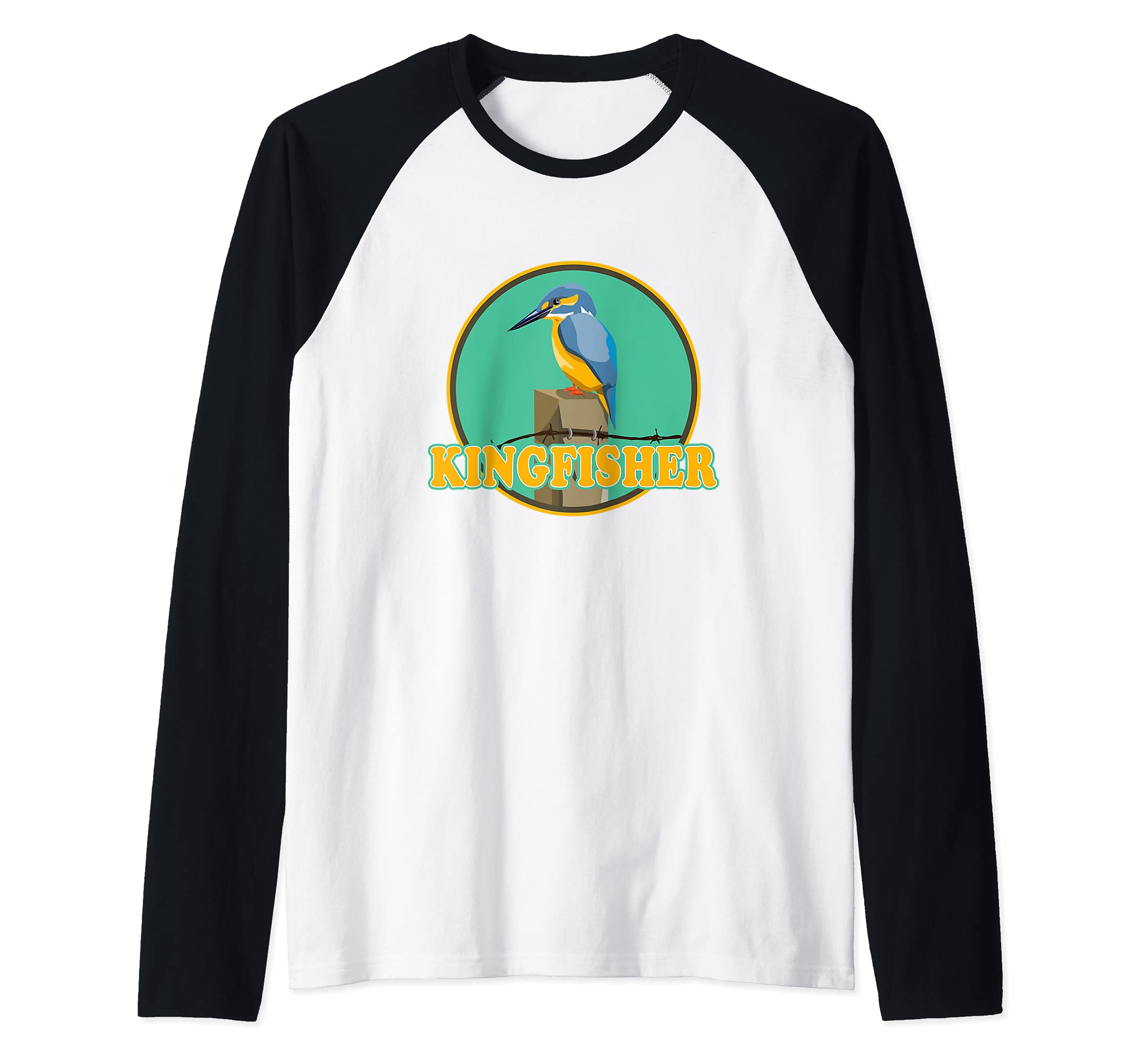 Kingfisher Kotare NZ Bird Raglan Baseball Tee
