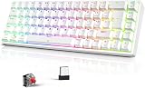 TECURS Wireless Mechanical Keyboard RGB UK Layout 65% Red Switch Bluetooth 2.4G