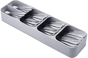 SOMIER Kitchen Drawer Organizer Tray for Forks Spoons Table Knives Block Silverware Drawer Storage Box, Gay