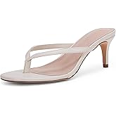 Coutgo Women's Flip Flops Kitten Heel Slip On Thong Slide Sandals