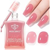 Modelones Nail Strengthener and Growth, Pink Purple Nail Polish Repair | Nail Hardener Extra Strong and Growth Fall Nail Strengthening Polish Foundation Ridge Filler Nail Stuff Toenails Gifts 15ml