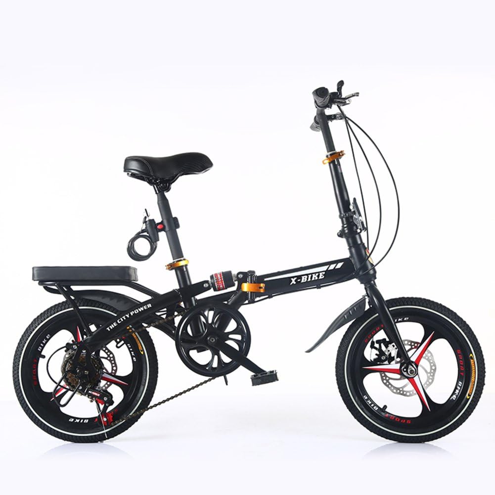 HIKING BK 6 Speed Folding Bike Lightweight Aluminum Frame Shimano Folding Bicycle 16 Inch Shock Absorber Small Portable Children's Student Bicycle Adult Men And Women