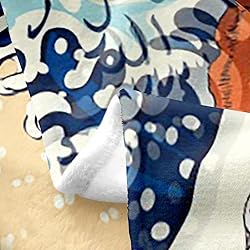 Japanese Ukiyoe Theme Flannel Fleece Throw