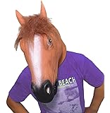 Youtumall Halloween Mask Latex Brown Horse Pigeon Unicorn Head Mask For Party Halloween Costume