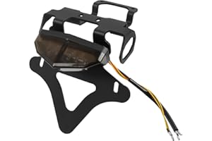 HAONEL Motorcycle Tail Tidy Fender Eliminator Kit with Plate Light Replacement for Kawasaki KLX230 KLX230R KLX230S KLX230SM KLX230SE 2021-2024 CNC Aluminum License Plate Bracket Holder(Transparent)