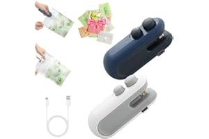 Mini Bag Sealer and Cutter, Mini Bag Sealer with Cutter and Magnet, 2 in 1 Rechargeable Portable Chip Bags Sealers, Home Seal