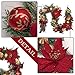 Valery Madelyn Pre-Lit 6 Feet Luxury Red Gold Christmas Garland with Shatterproof Ball Ornaments, Ribbon and Artificial Simulation Flower, Battery Operated 20 LED Lights