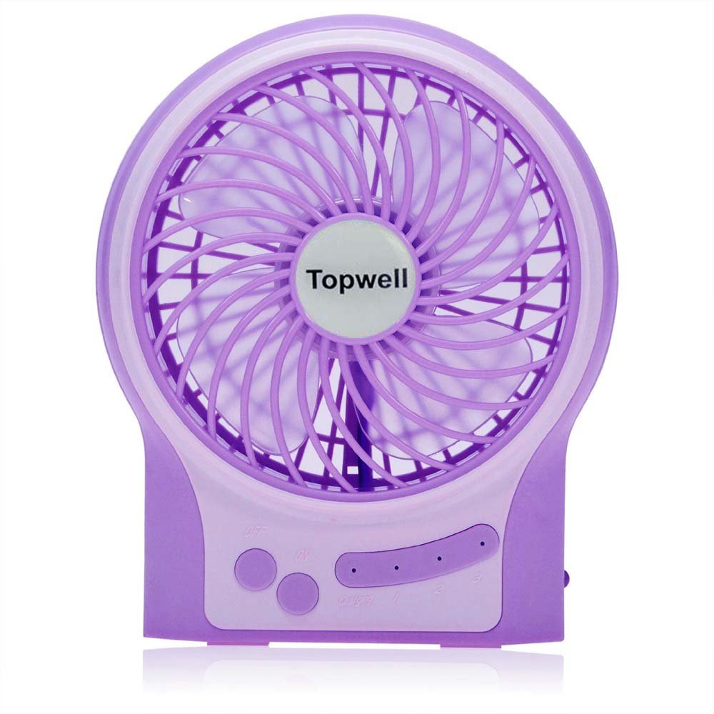 Buy Topwell Round Mini Portable Electric Personal Fans LED Lights Function Fans Wireless USB