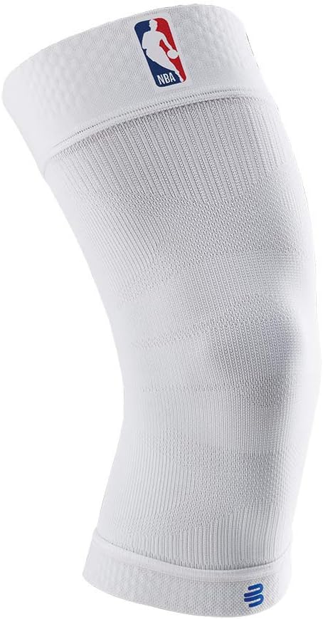 BAUERFEIND Knee Sleeve Sports Compression Knee Support NBA with team logo, NBA White, XL