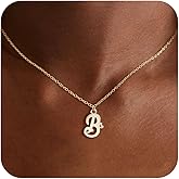 Fohufo Dainty Initial Necklace for Women- 14K Gold Plated Tiny Cute Letter Pendant with Heart Custom Monogra Necklace, Birthday Gifts for Women Jewelry