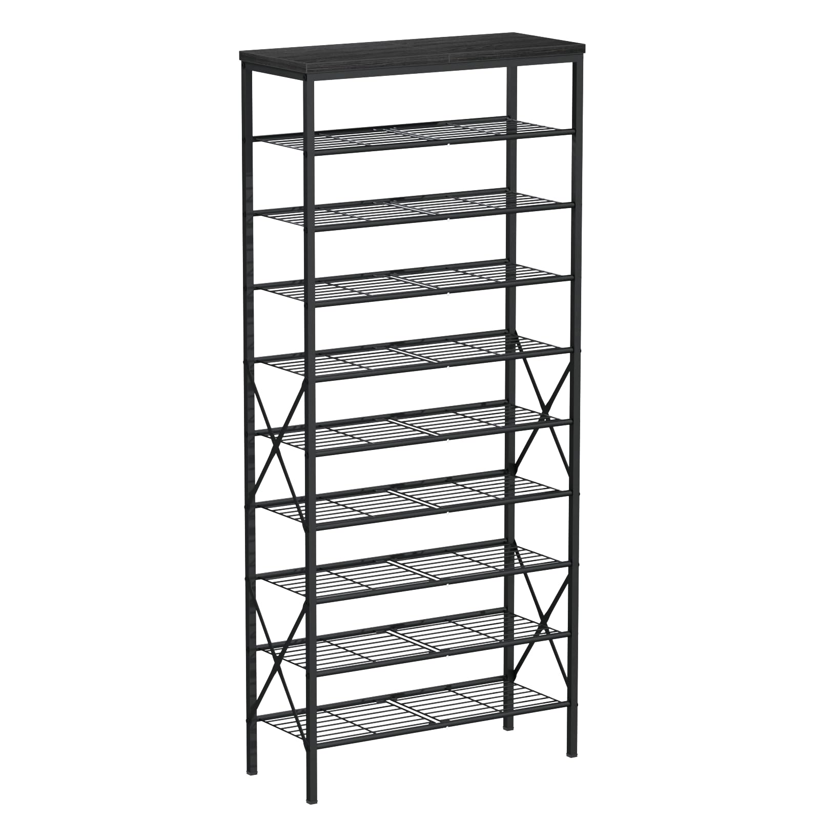 Photo 1 of ***PARTS ONLY***
MILEFA 10 Tiers Shoe Storage Organizer, Large Capacity Shoe Shelf Holds 32 Pairs of Shoes,Black