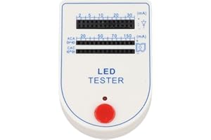 LED Tester Test Box for 2-Pin and 4-Pin LEDs, 2–150mA Adjustable Current Range, Handheld Portable LED Bulb Tester with Labele