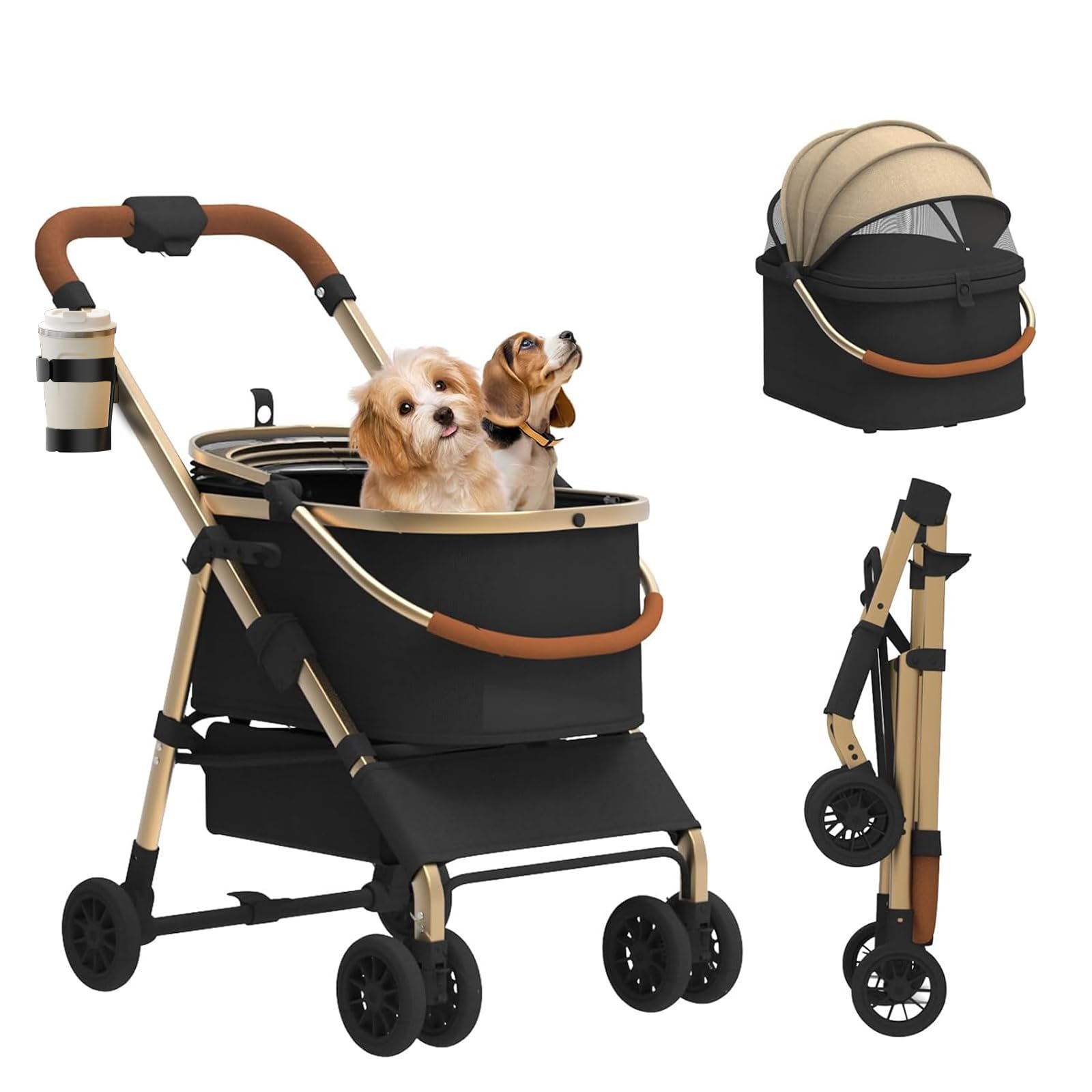 Photo 1 of *Dirty item/missing cup holder* Dog Stroller for Medium Dogs 30 lbs, Pet Stroller,Dog Carrier for Medium Dogs, Detachble Foldable Pet Bag, Storage Basket