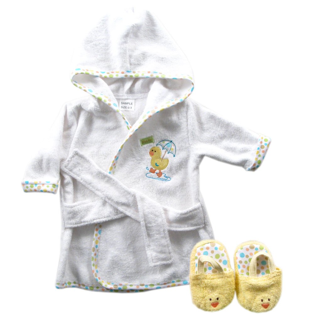 Luvable Friends Unisex Baby Cotton Terry Bathrobe, Turtle, One Size: Baby