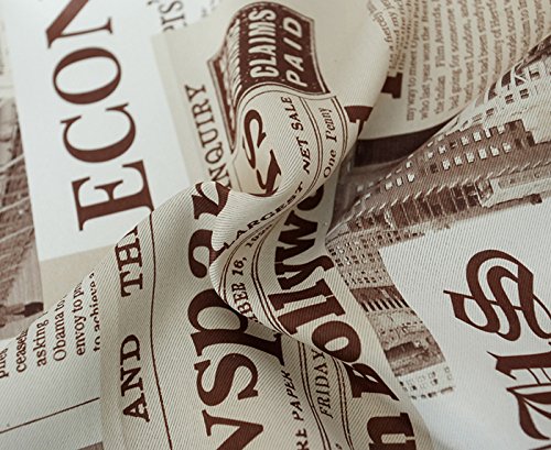 image for Promisen Newspapers Pattern Sheer Curtains,Window Curtain Drape Panel 