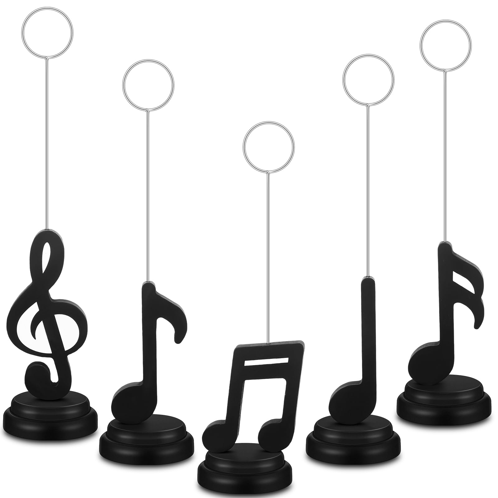 Photo 1 of RattanView 5 Pcs Music Note Balloons Photo Holders Balloon & Place Card Holder Table Centerpieces for Music Themed Party Decorations Weddings Birthdays Musical Note with Clips