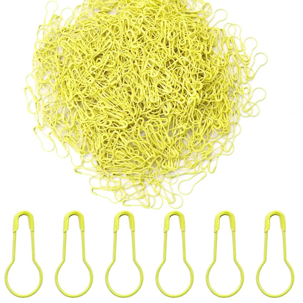 Ruidee 1000Pcs Metal Safety Pins Set: Gourd-Shaped, DIY Home Accessories, Clothing Tags (HBZ/Yellow)