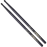 Zildjian 5A Black Drumsticks | Hickory wood with 5A size and oval tip for drumming, practice and performance