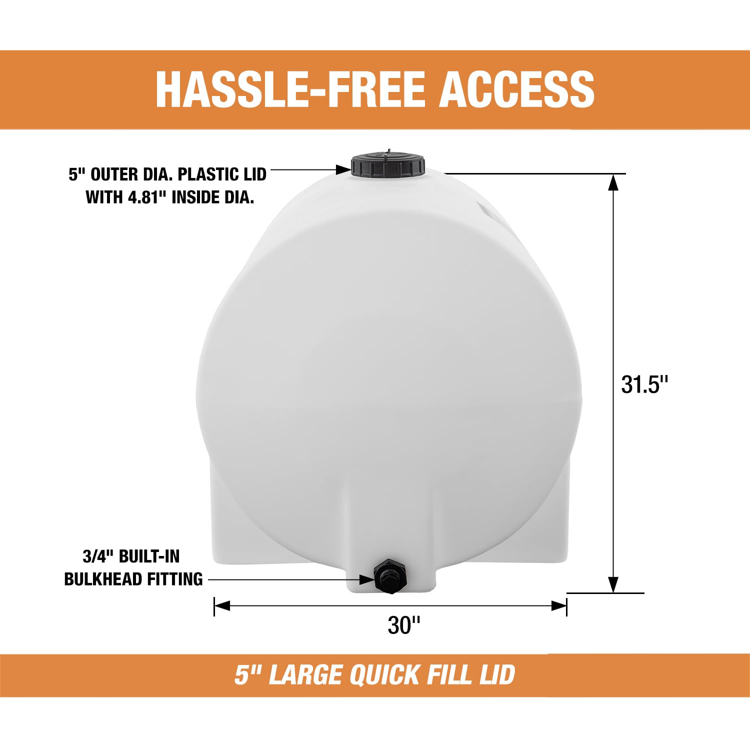 Mua RomoTech 125 Gallon Polyethylene Storage Tank with Legs–Heavy-Duty ...