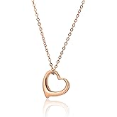 Altitude Boutique Open Heart Necklace for Women Floating Heart Necklace Hypoallergenic Simple Heart Necklace I Love You Necklace (Gold, Rose Gold, Silver)