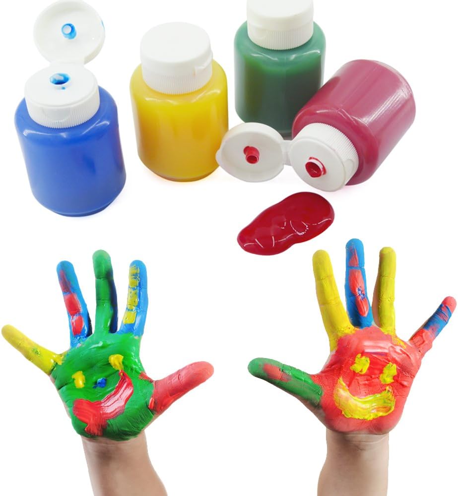 TBC The Best Crafts Washable Paint Set for Kids, 44PCS Paint Kids Kit, Tempera Paints, Semi-moist Watercolor, Finger Paints, Paint Brushes & Sponge Roller & Stamps, Perfect Early Learning Art Supplies Toddler Preschooler: Home Improvement