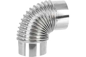 90 Degree Stove 3 Inch Stainless Steel Stove Elbow Chimney Flue Extension Elbow Chimney for Outdoor Wood Stove, Camping Stove