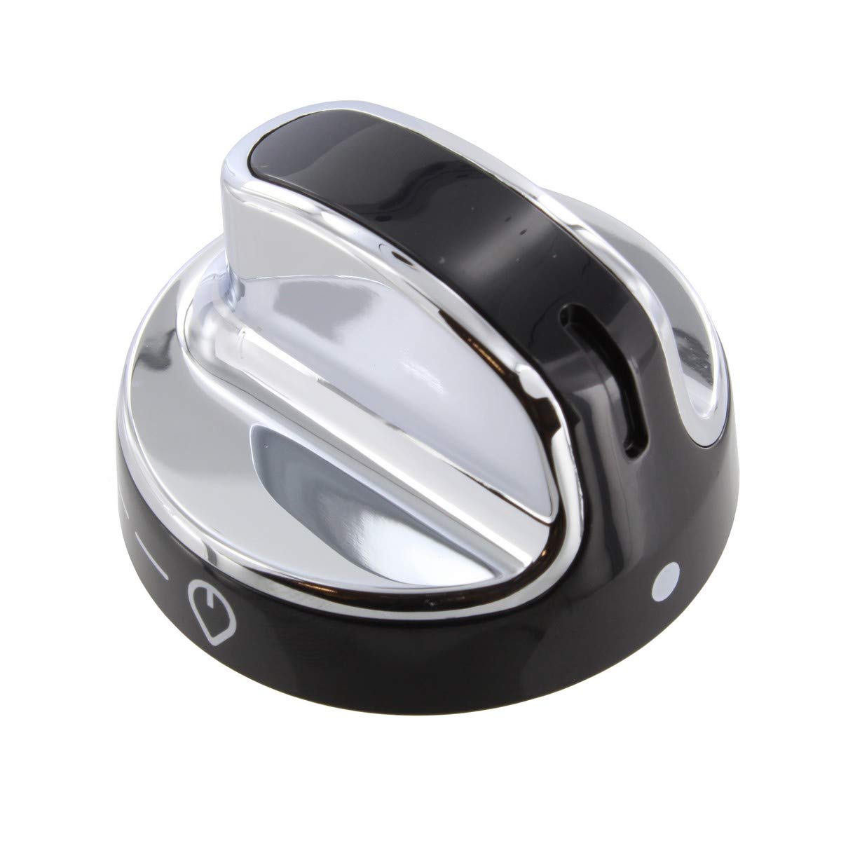 Genuine Stoves, Belling, New World 444442154, 444442689, NW601DFDOL, NW601GTCLM Series Black & Chrome Hotplate Gas Control Knob, 083157007