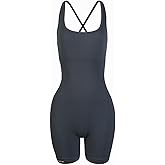 AUROLA Strapy Romper for Women Workout Yoga Gym Seamless One Piece Jumpsuit Tummy Control Padded Sports Bra