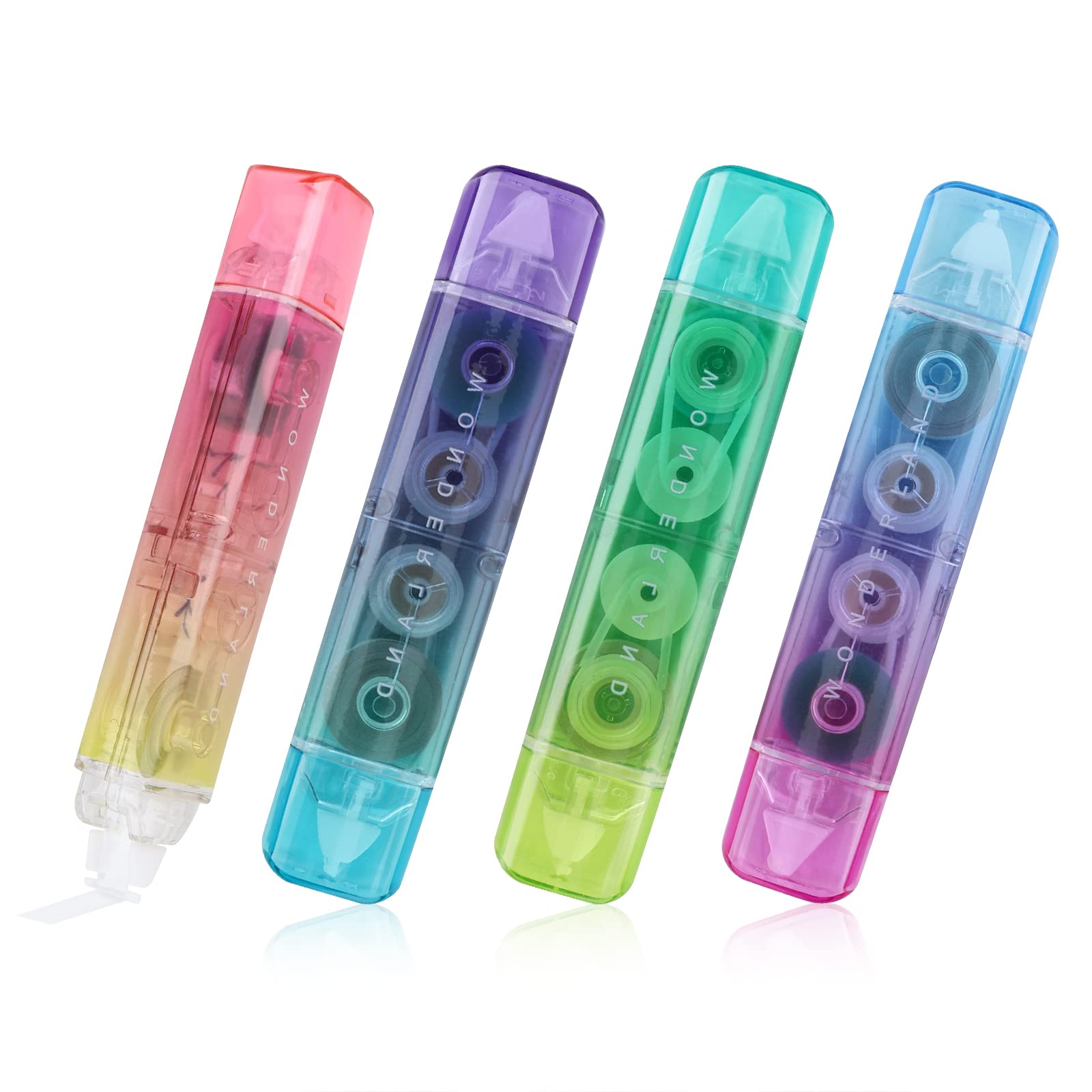 4pcs Gradient 2 in 1 White Out Correction Tape, Cut Quick Dry Correction Tape Invisible Correction Tape and Double Roller for Family Home School Office Supplies