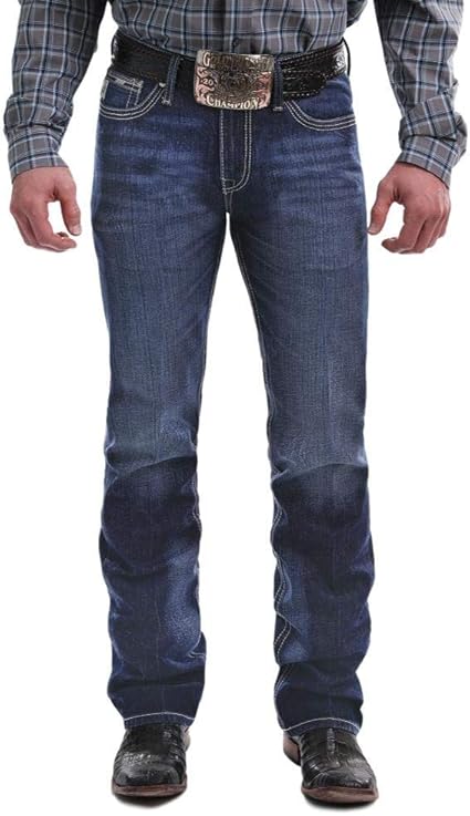 Cinch Men's Ian Rinse Dark Rigid Slim Bootcut Jeans - Mb69036001 at Amazon Menâs Clothing store