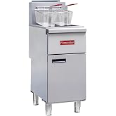 CHUMART Commercial Gas Floor Fryer with 2 Baskets, 120000 BTU Natural Gas Fryer-Only Commercial Use, 4 Heating Tubes, 55 lb Oil Capacity Deep Fryer for Restaurants, Fast Food, Food Trucks