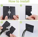 UFURMATE Plastic Square Cable Hole Covers 16mm Self-Adhesive 2Pcs Black view 5
