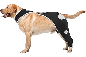 FURTENT Dog Leg Sleeve to Stop Licking, Abrasion Resistant 4 mm Thick and Washable Recovery Sleeve, Surgical Suit Large Dogs Rear Leg to Prevent Licking for Dogs