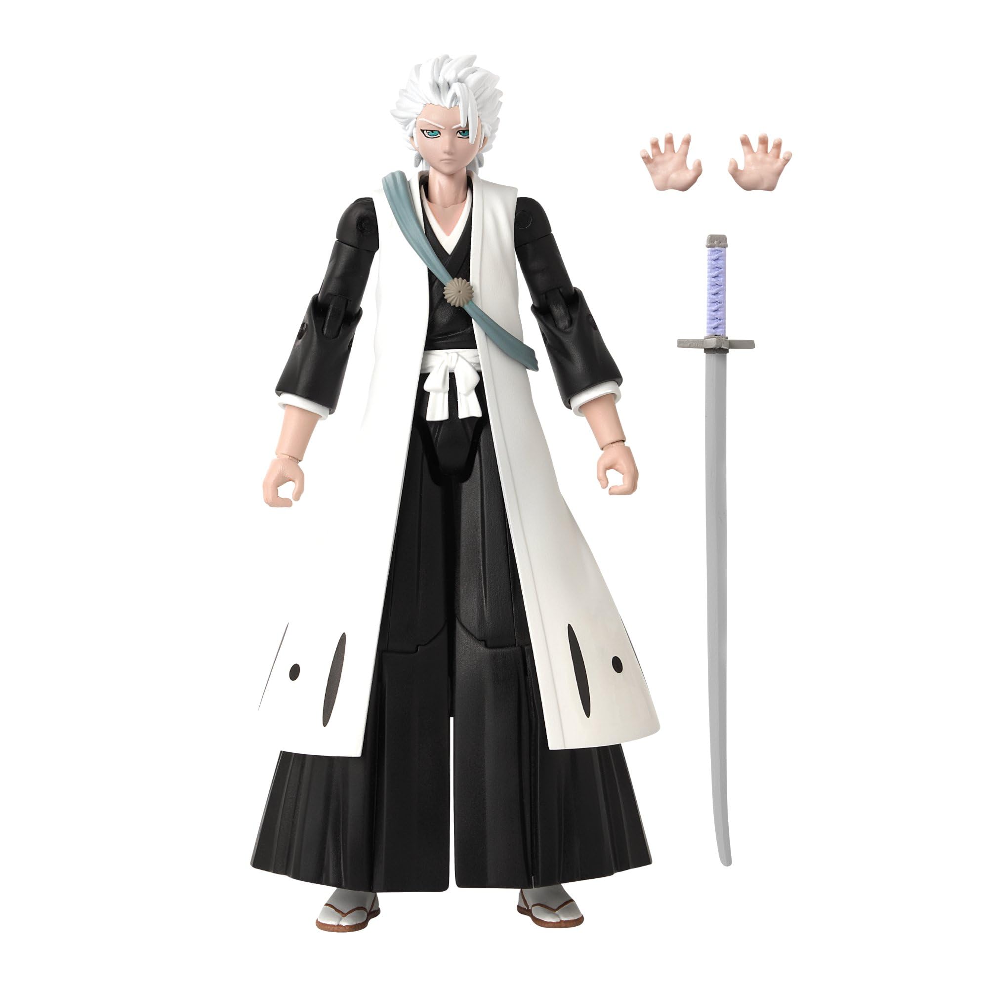 ANIME HEROES Bleach Figures Hitsugaya Toshiro Action Figure Articulated Anime Figure With Swappable Arms And Faces Bandai Bleach Action Figures, 17 cm