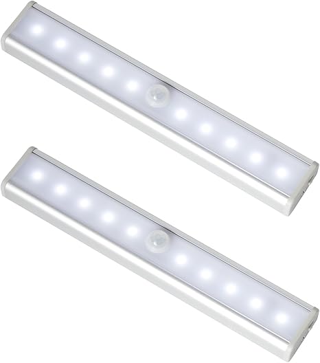 Amazon Innobeta センサーライト 人感センサー Ledライト 室内 屋外 Usb充電式 貼り付け型 マグネット付き 省エネ 超寿命 10個のledライト キャビネット 洋服だんす クローゼット 階段 洗面所 本棚 玄関に最適 昼光色 2pcs Innobeta ホーム キッチン