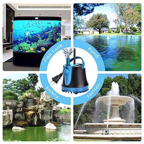 Submersible Water Pump 475GPH (1800L/H, 25W), Ultra Quiet Water Pump with Anti-Dry Safety Protection for Aquarium, Fish Tank, Pond, Fountain, Statuary, Hydroponics - Thumbnail 6