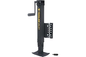 Trailer Valet TVJX7-S Side-Mounted Drill-Powered Trailer Jack with 7,000 lb Static Capacity and 1,800 lb Manual Lift, Heavy Duty Drop Leg, Footplate, Powder Coating, and Easy Bolt-On Mount
