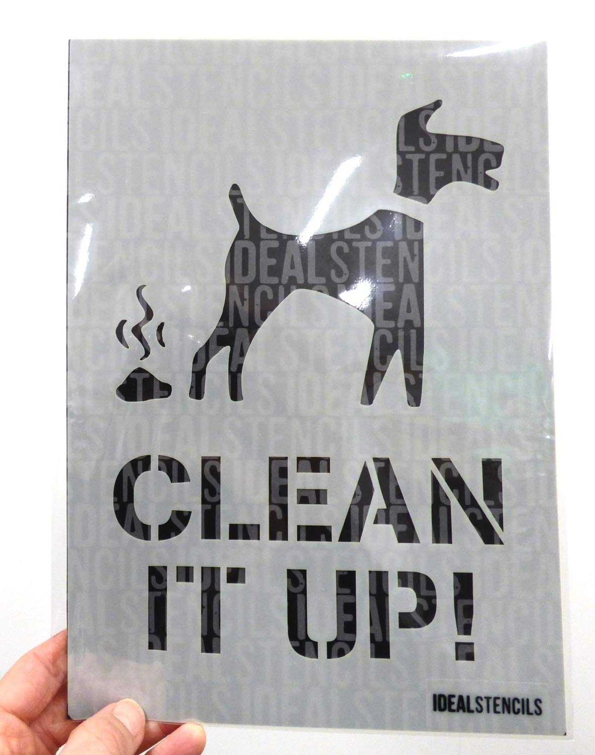 Dog Fouling Stencil - Keep Our Streets Clean - Warning Sign Stencil A4 Size