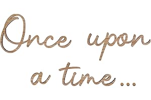 JarThenaAMCS Once Upon a Time Wooden Sign Reading Corner Sign Nursery Wall Decor for Kids Bedroom Bookshelf Home Decor Birthday DIY Decoration Baby Gift