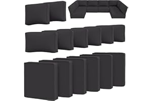 Snubbull 14 Pcs Outdoor Cushion Slipcovers Outdoor Patio Cushion Covers Replacement Waterproof with Zipper for Outdoor Furnit