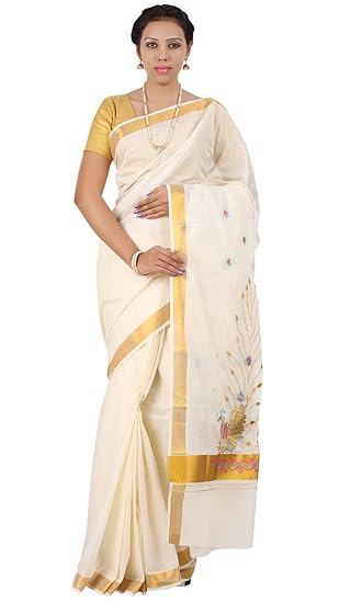 selvamani tex cotton kerala kasavu zari saree with blouse